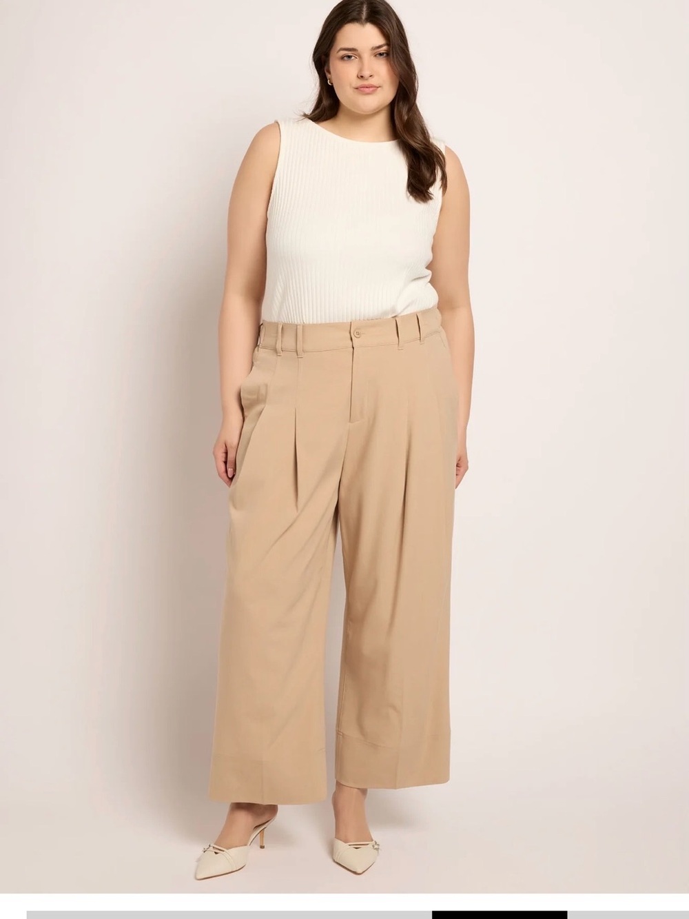 NWT Liverpool Los Angeles Wide Leg Trouser Pants 18W Cappuccino 27inch inseam